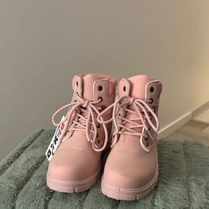 Stylish Pink Combat Boots for Women
